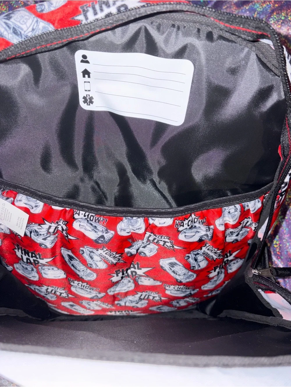 Disney Cars Lightning McQueen Light Up Backpack